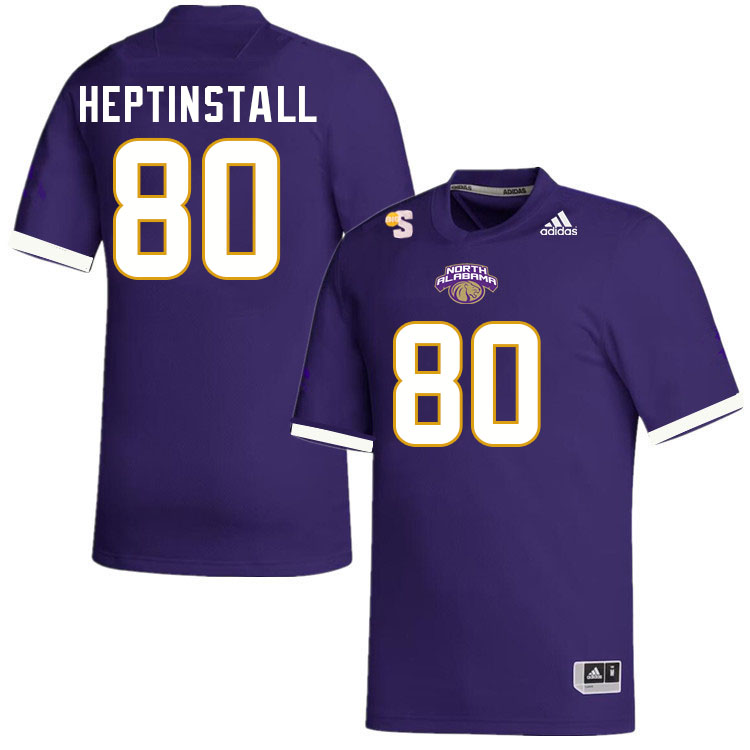 Men-Youth #80 Sawyer Heptinstall North Alabama Lions 2023 College Football Jerseys Stitched-Purple